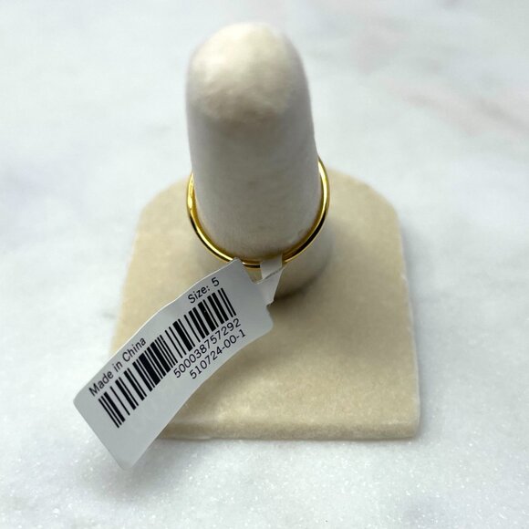 Banana Republic NWT Purple Pink Gemstone Faux Diamond Floral Gold Ring, Size 5 - Picture 3 of 7